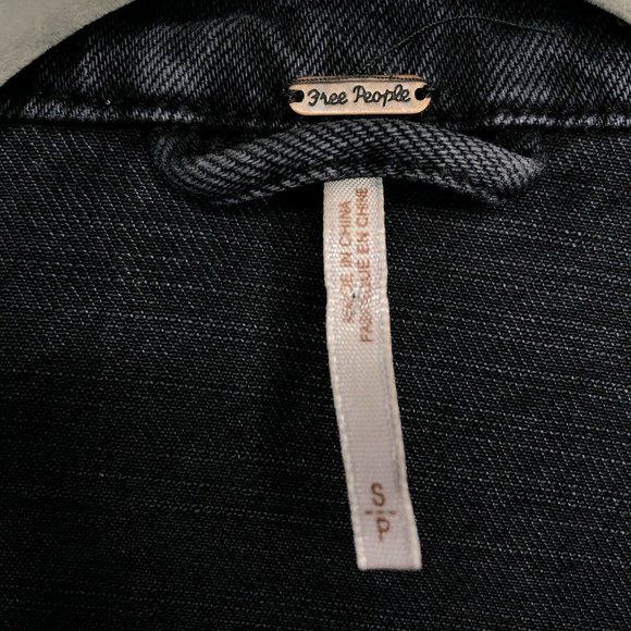 Free People Lace Up Denim Jacket Oversized Belted - Picture 9 of 16